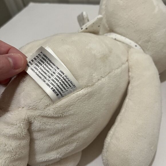 Babyboat Cream Tan Star Polka Dots Floppy Ears Feet Bunny Rabbit 14" Plush Toy - Picture 9 of 9